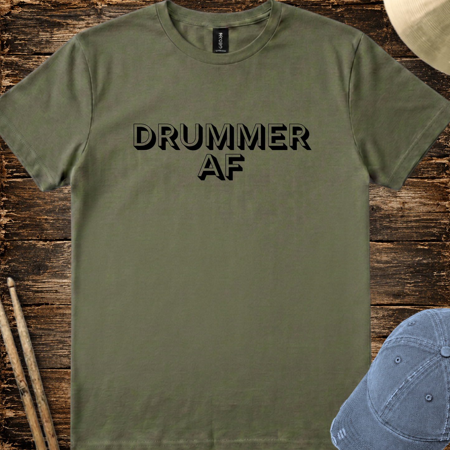Drummer AF (shadow font) - Quality Tee