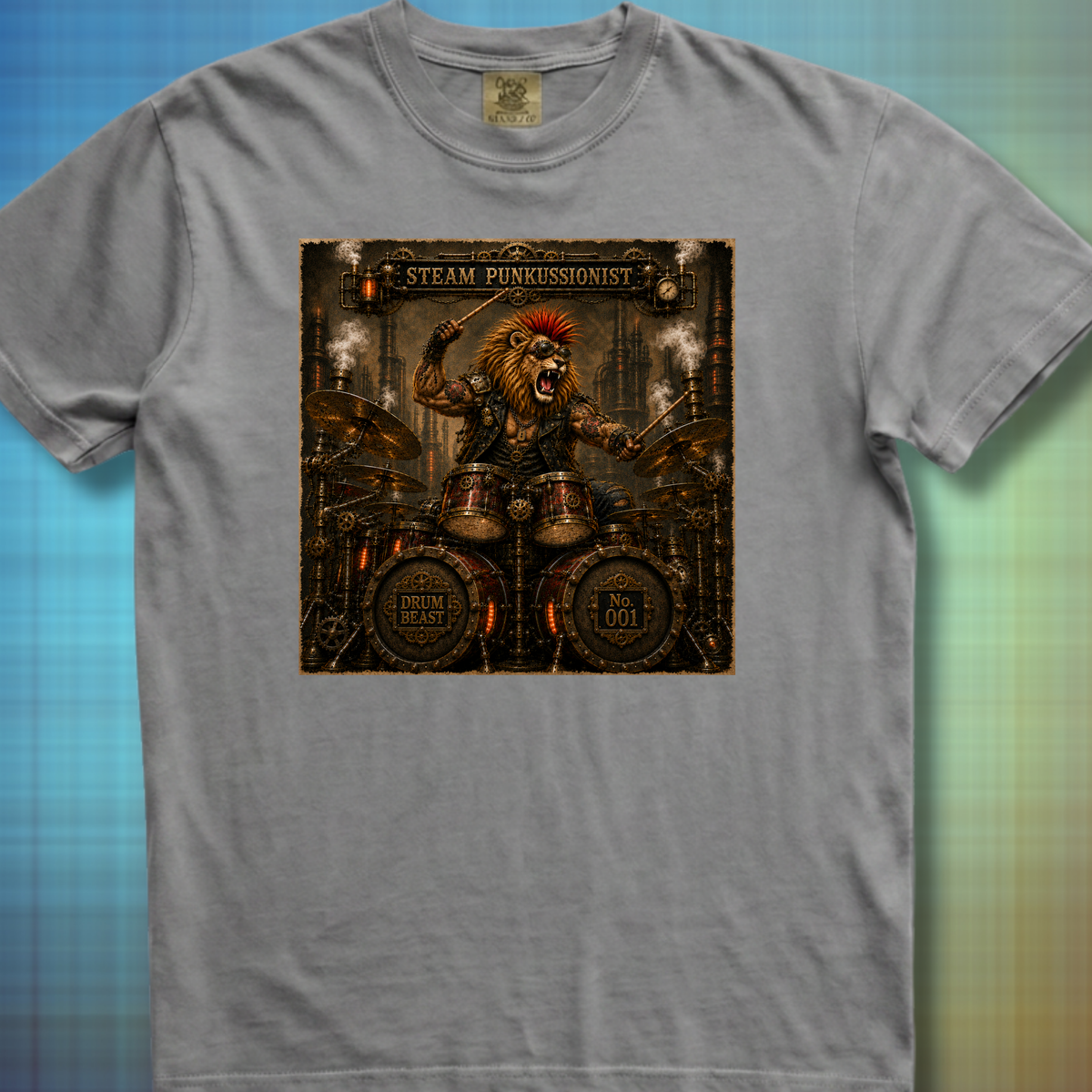 Steam punkussionist (lion) - Premium Tee