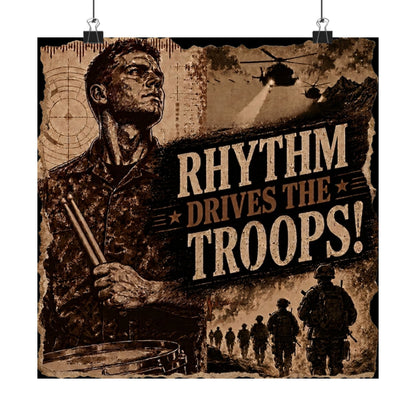 Rhythm drives the troops (sepia) - Poster