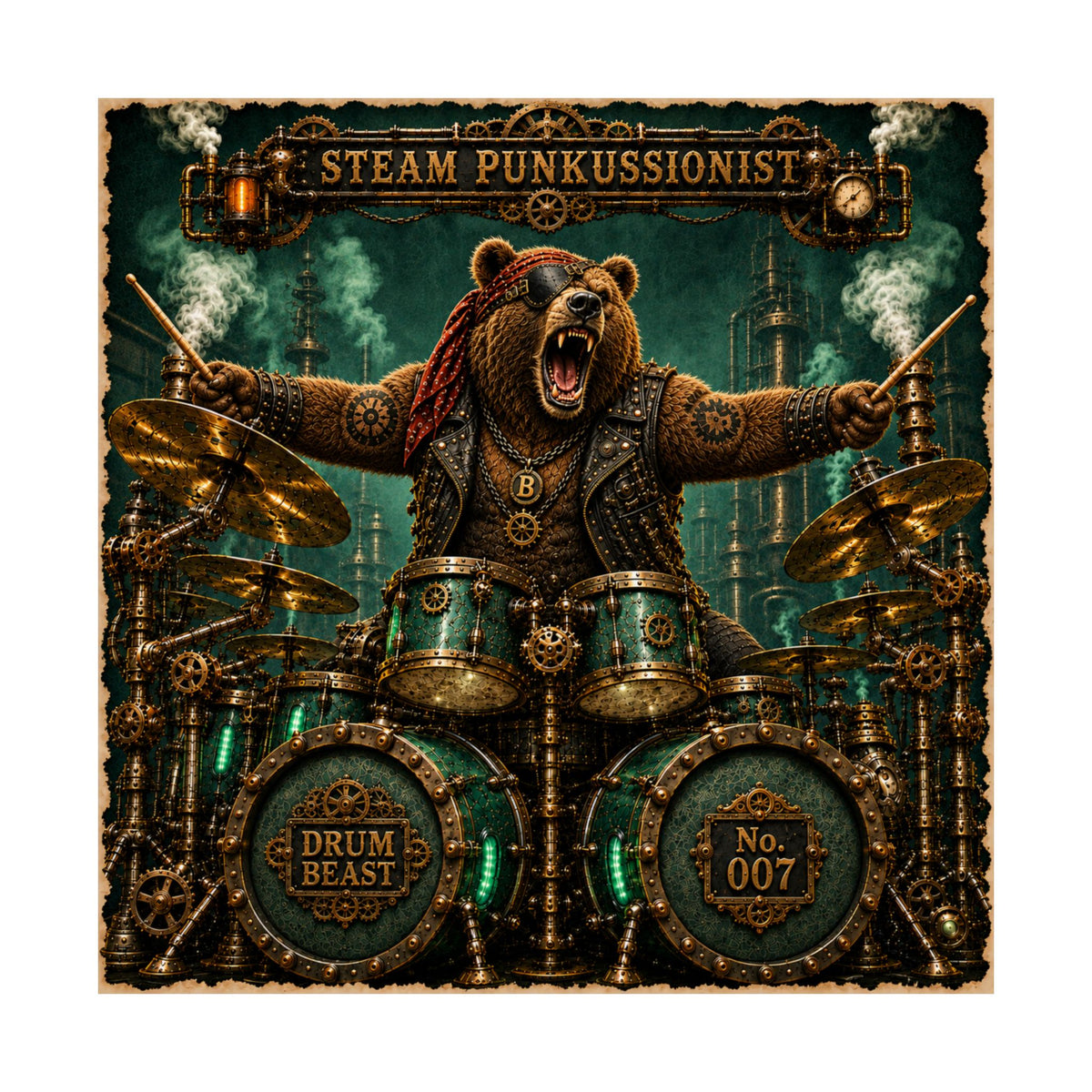 Steam Punkussionist (Bear) - Poster