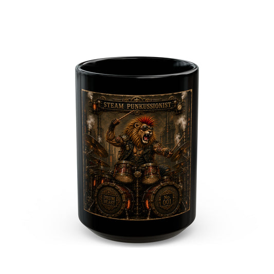 Steam punkussionist (lion) - Mug