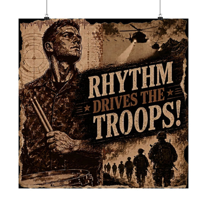 Rhythm drives the troops (sepia) - Poster