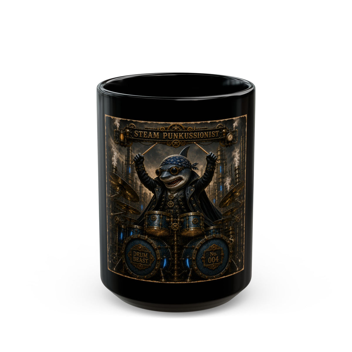 Steam punkussionist (shark) - Mug
