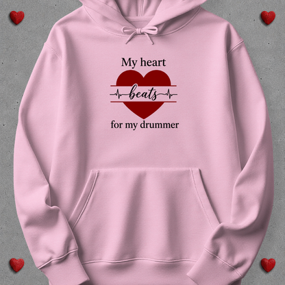 My heart beats for my drummer - Hoodie