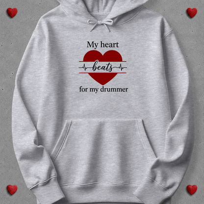 My heart beats for my drummer - Hoodie