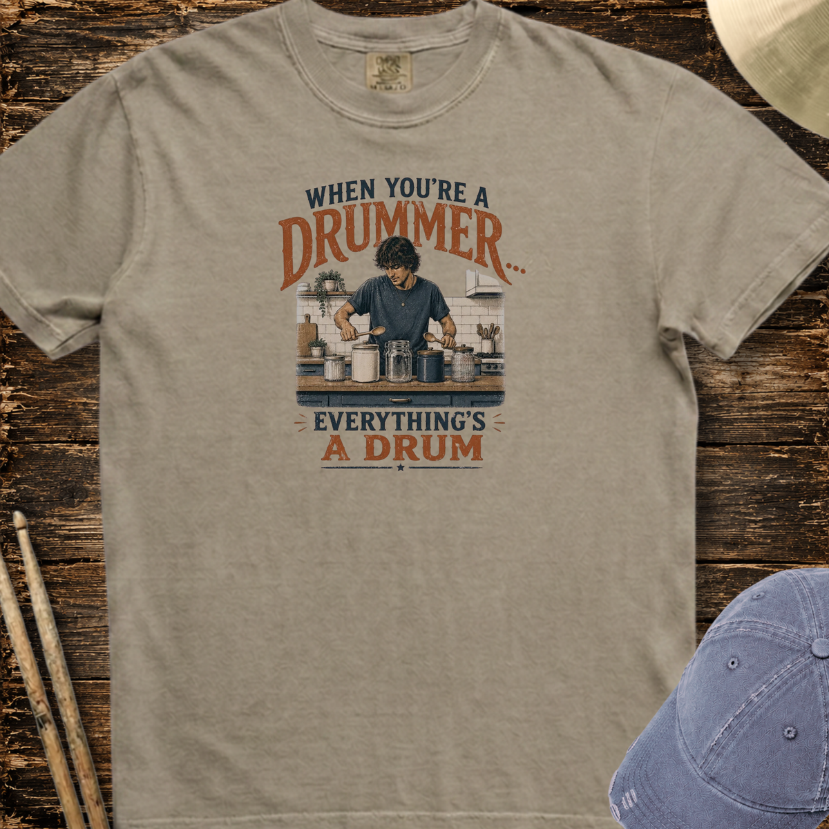 When you're a drummer (kitchen) - Premium Tee