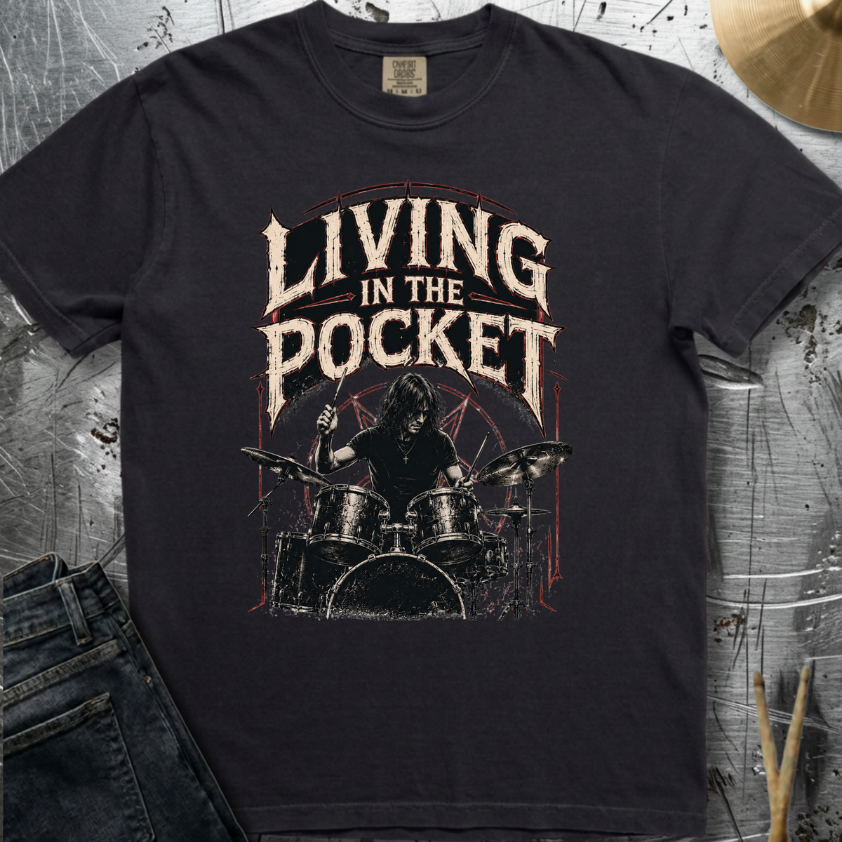 Living in pocket (metal) - Premium Tee