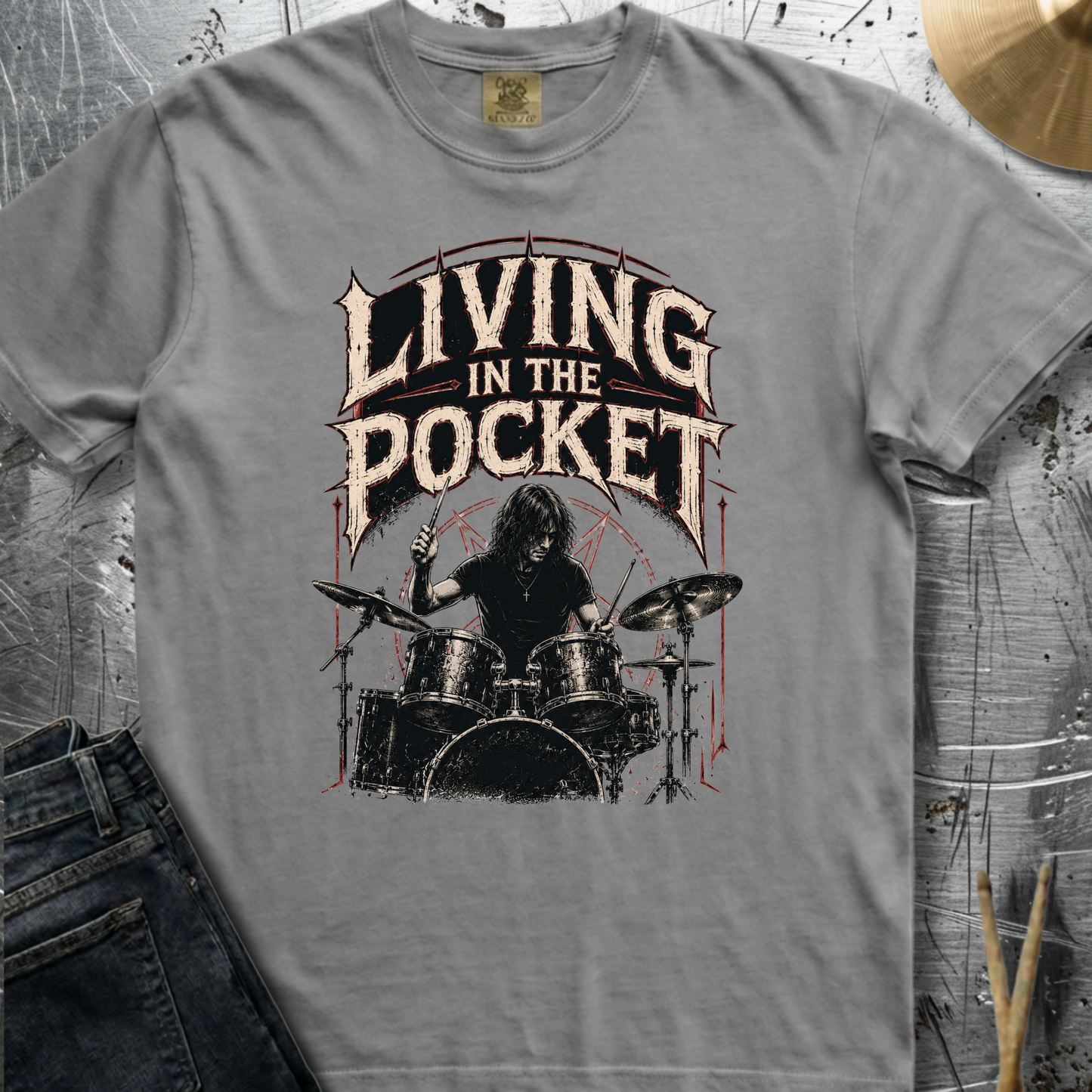 Living in pocket (metal) - Premium Tee