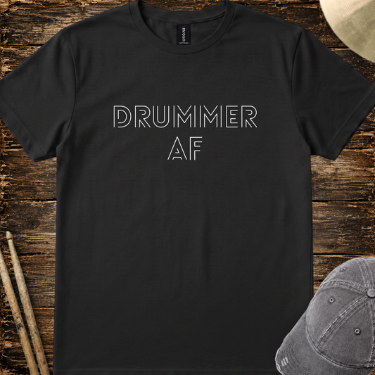 Drummer AF (outline font) - Quality Tee
