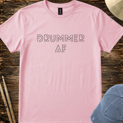 Drummer AF (outline font) - Quality Tee