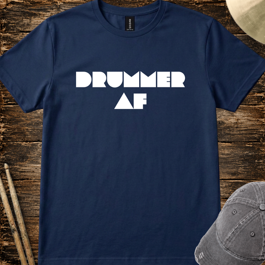 Drummer AF (futuristic font) - Quality Tee