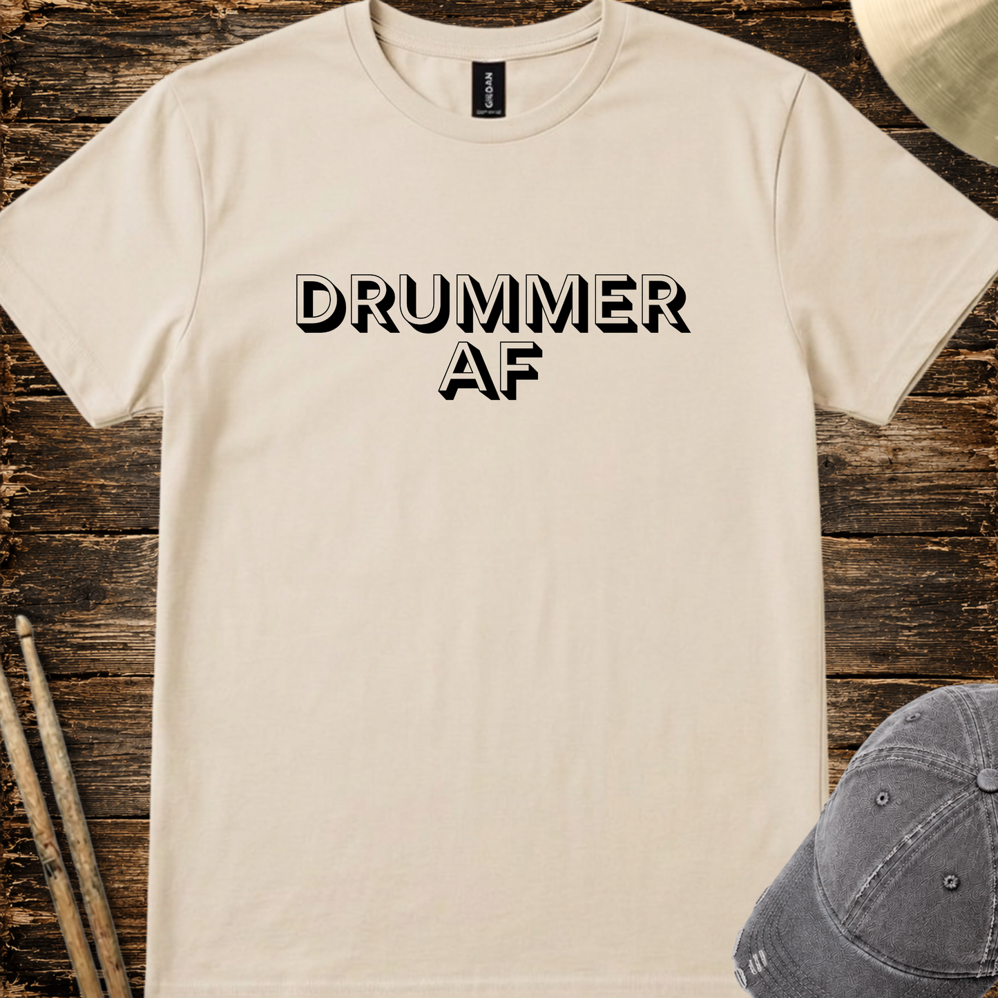 Drummer AF (shadow font) - Quality Tee