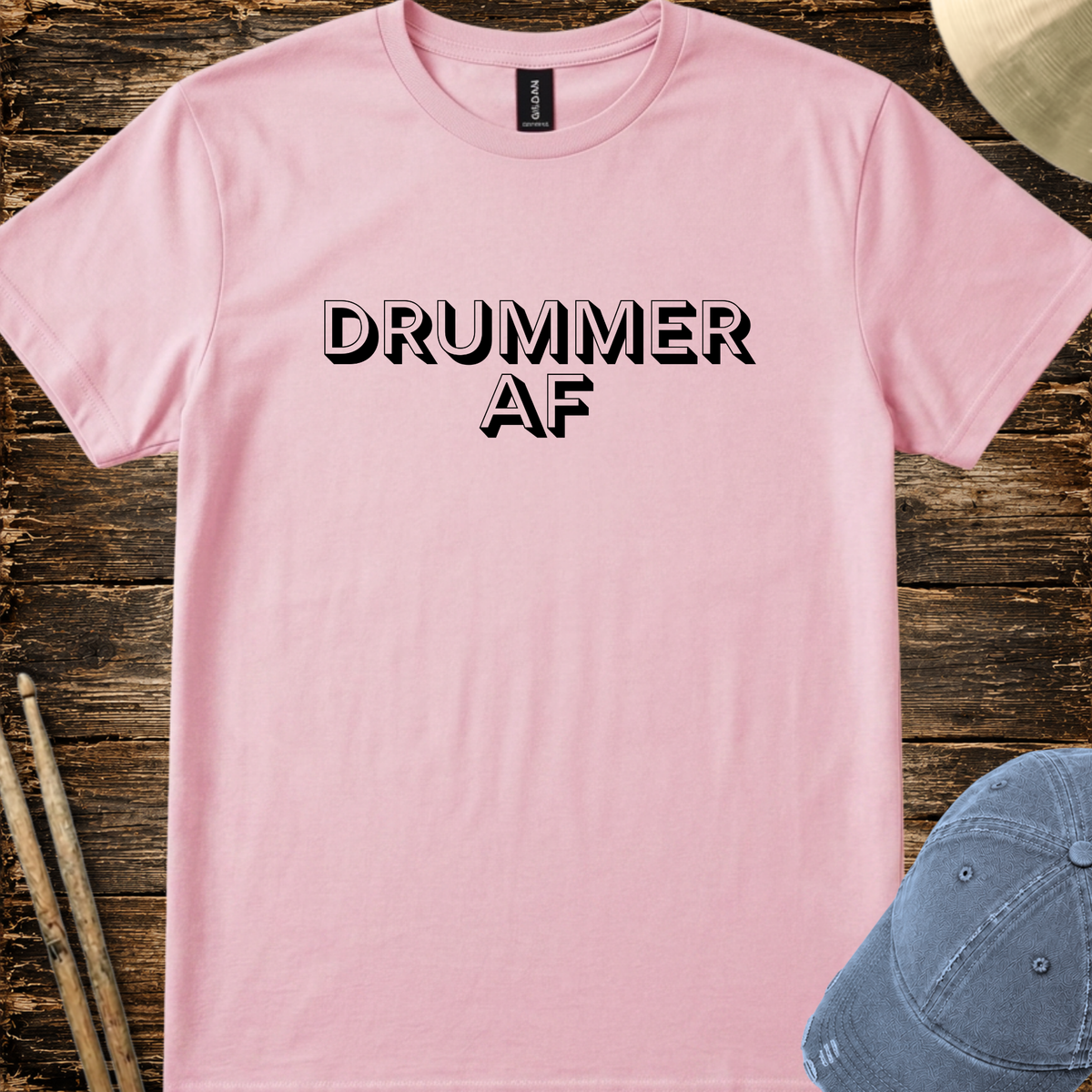 Drummer AF (shadow font) - Quality Tee