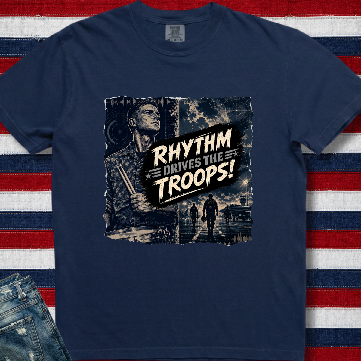 Rhythm drives troops (blue) - Premium Tee