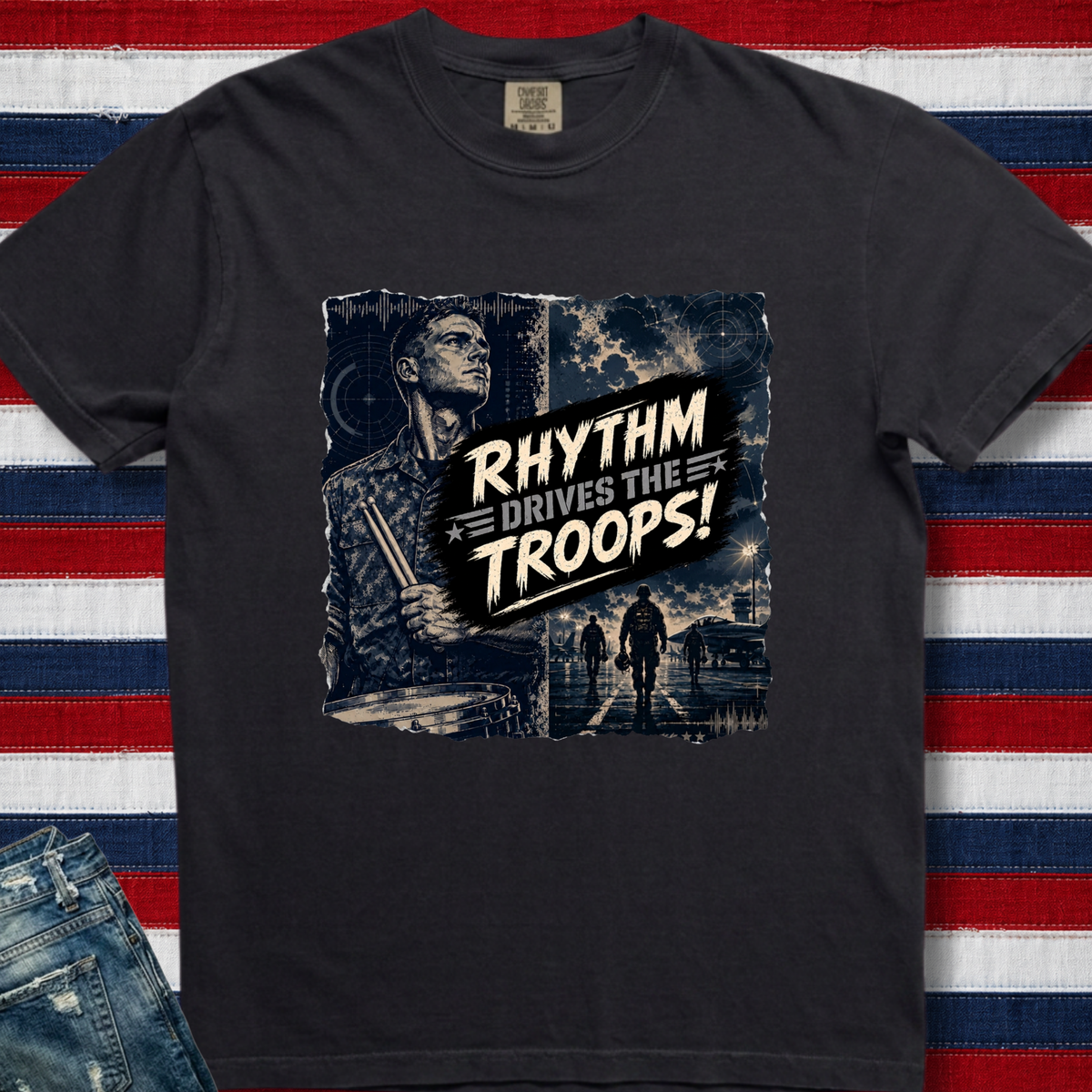 Rhythm drives troops (blue) - Premium Tee