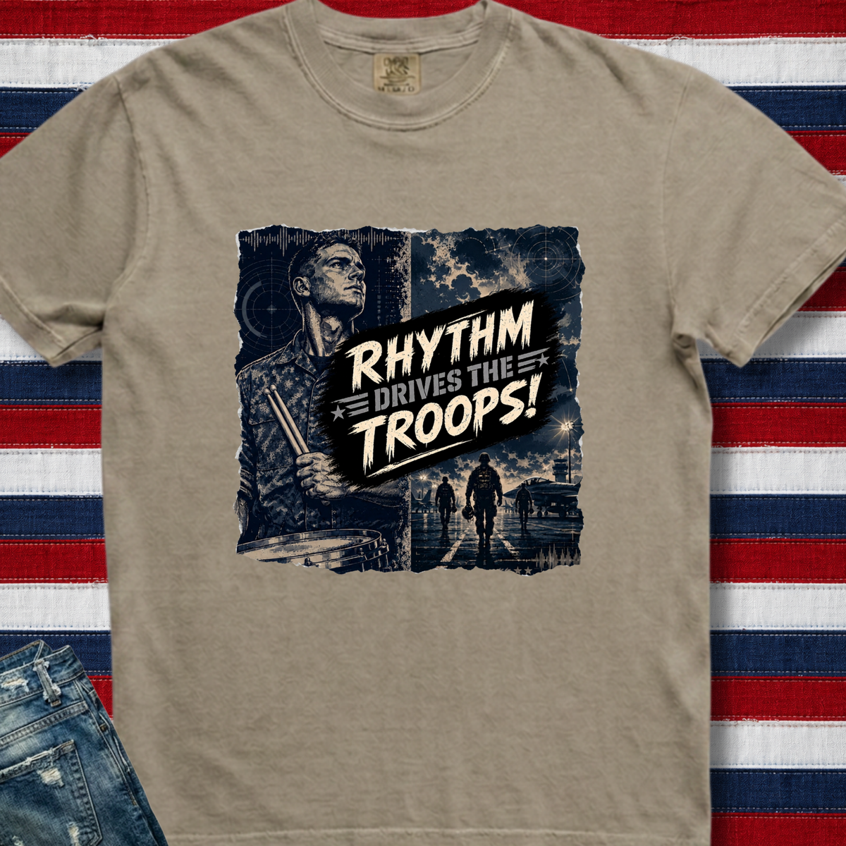 Rhythm drives troops (blue) - Premium Tee