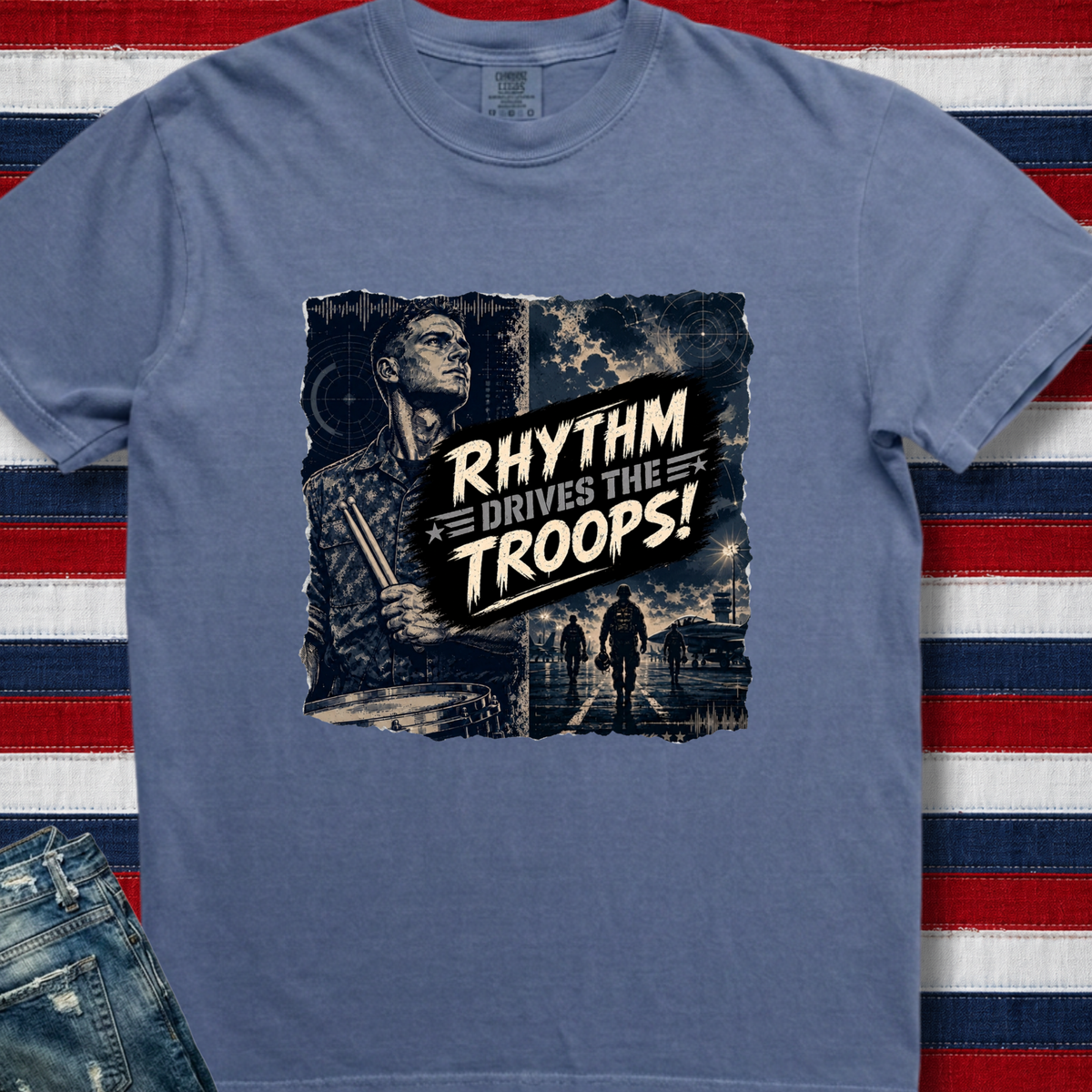 Rhythm drives troops (blue) - Premium Tee