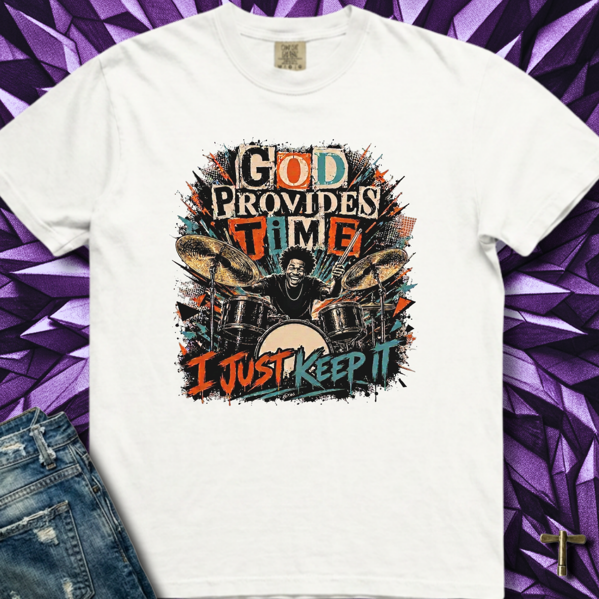 God provides time (orange/teal) - Premium Tee