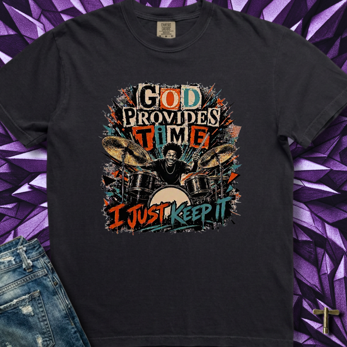 God provides time (orange/teal) - Premium Tee