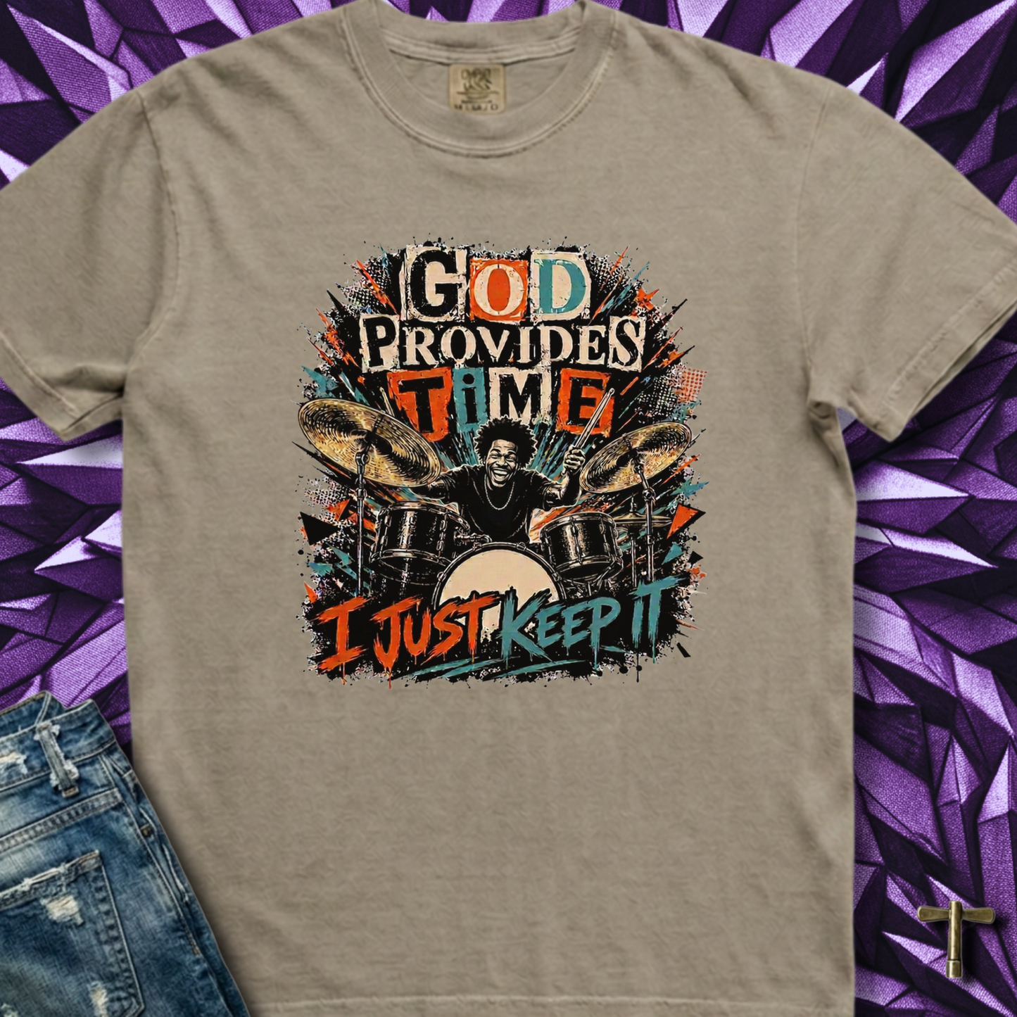 God provides time (orange/teal) - Premium Tee