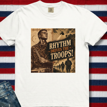 Rhythm drives troops (sepia) - Premium Tee