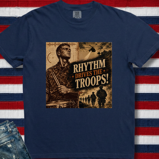 Rhythm drives troops (sepia) - Premium Tee