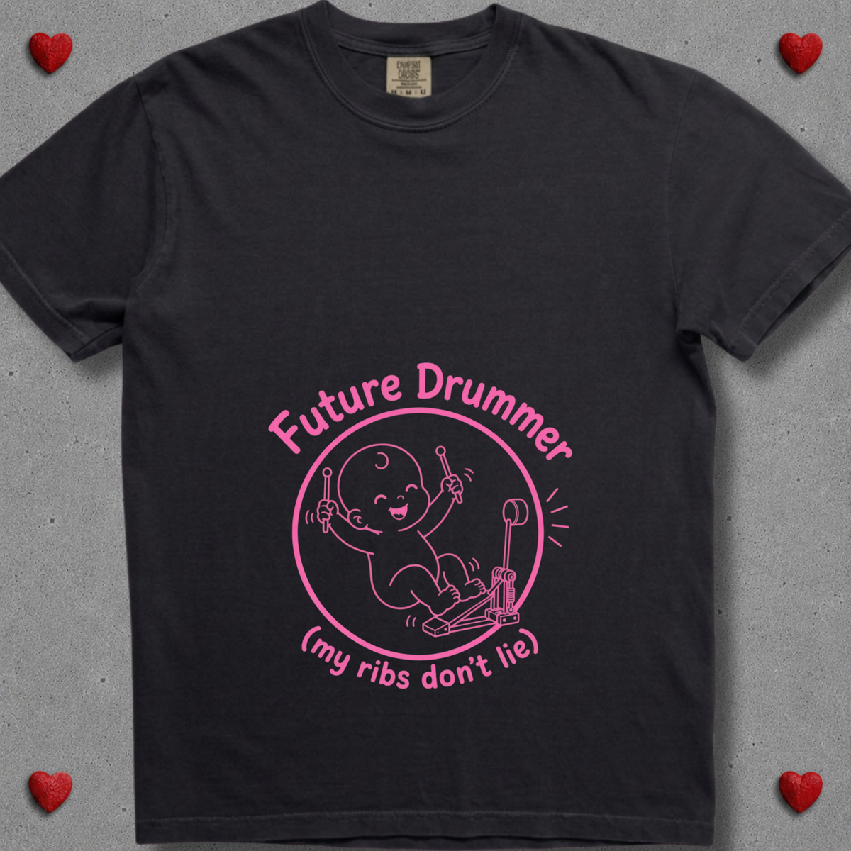 Future drummer (pink design) - Premium Tee