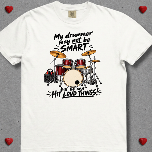 My drummer may not be smart (male) - Premium Tee
