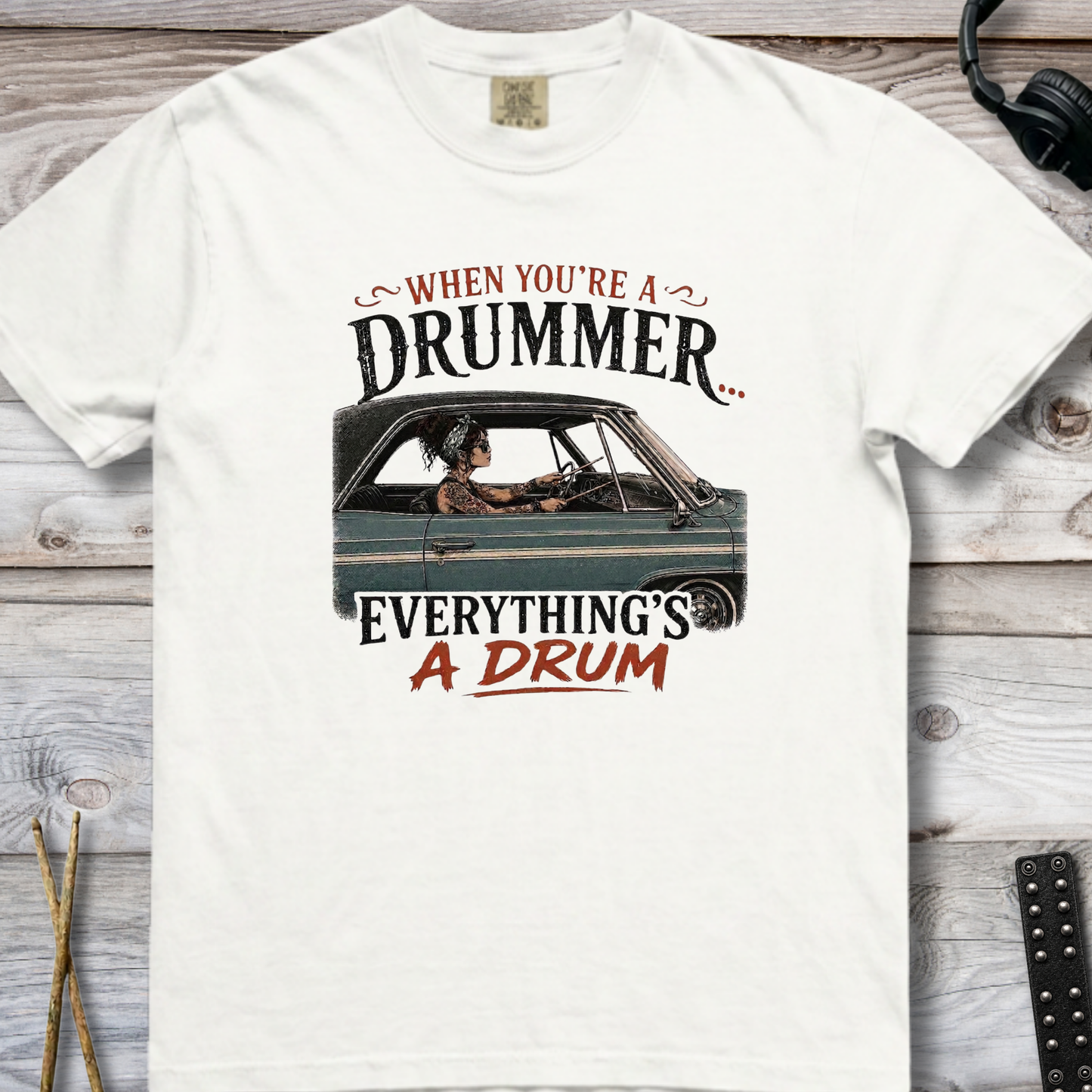 When you're a drummer (green) - Premium Tee