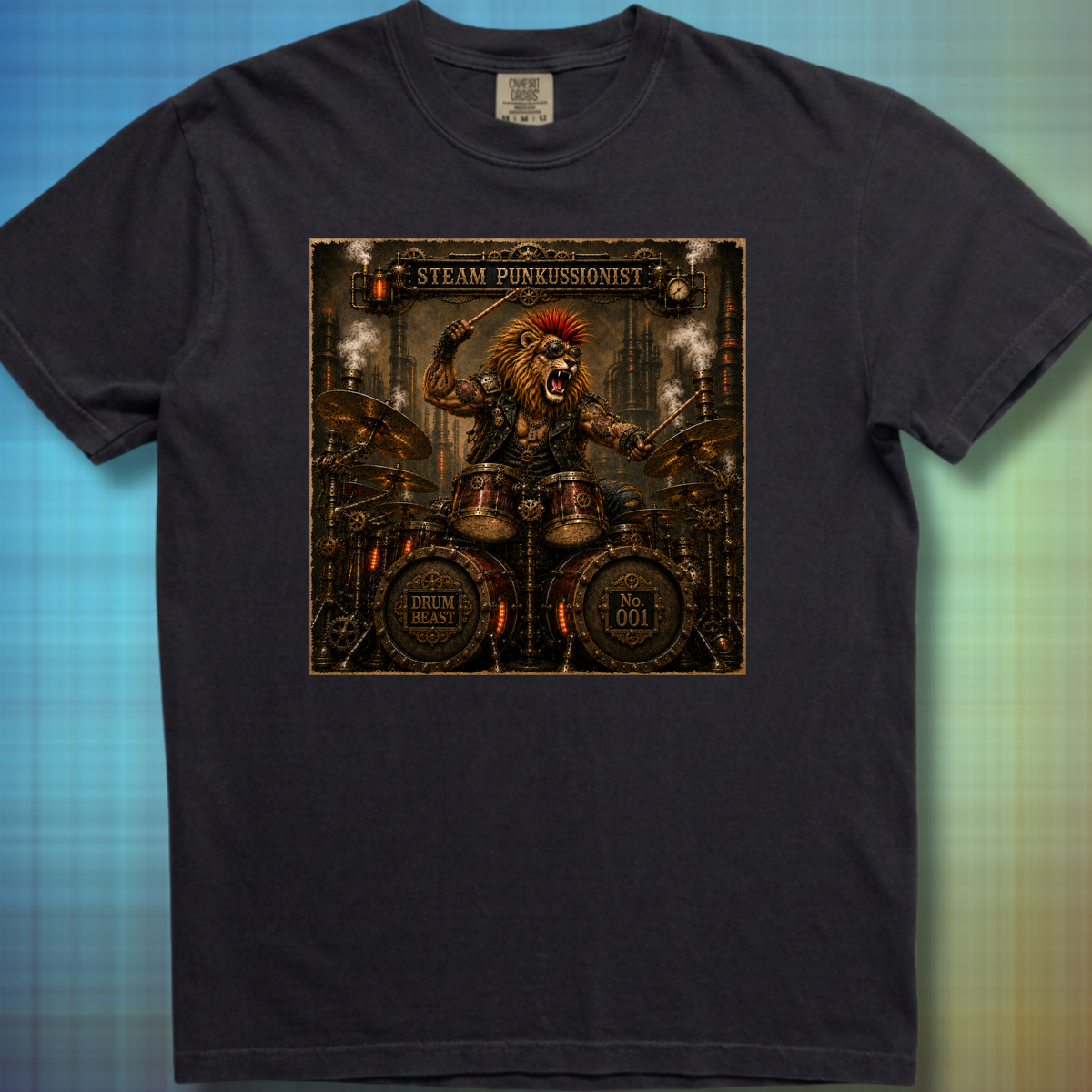 Steam punkussionist (lion) - Premium Tee