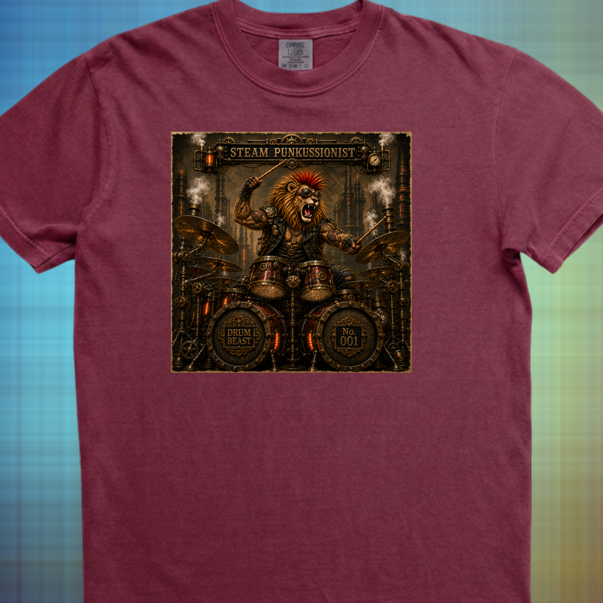 Steam punkussionist (lion) - Premium Tee