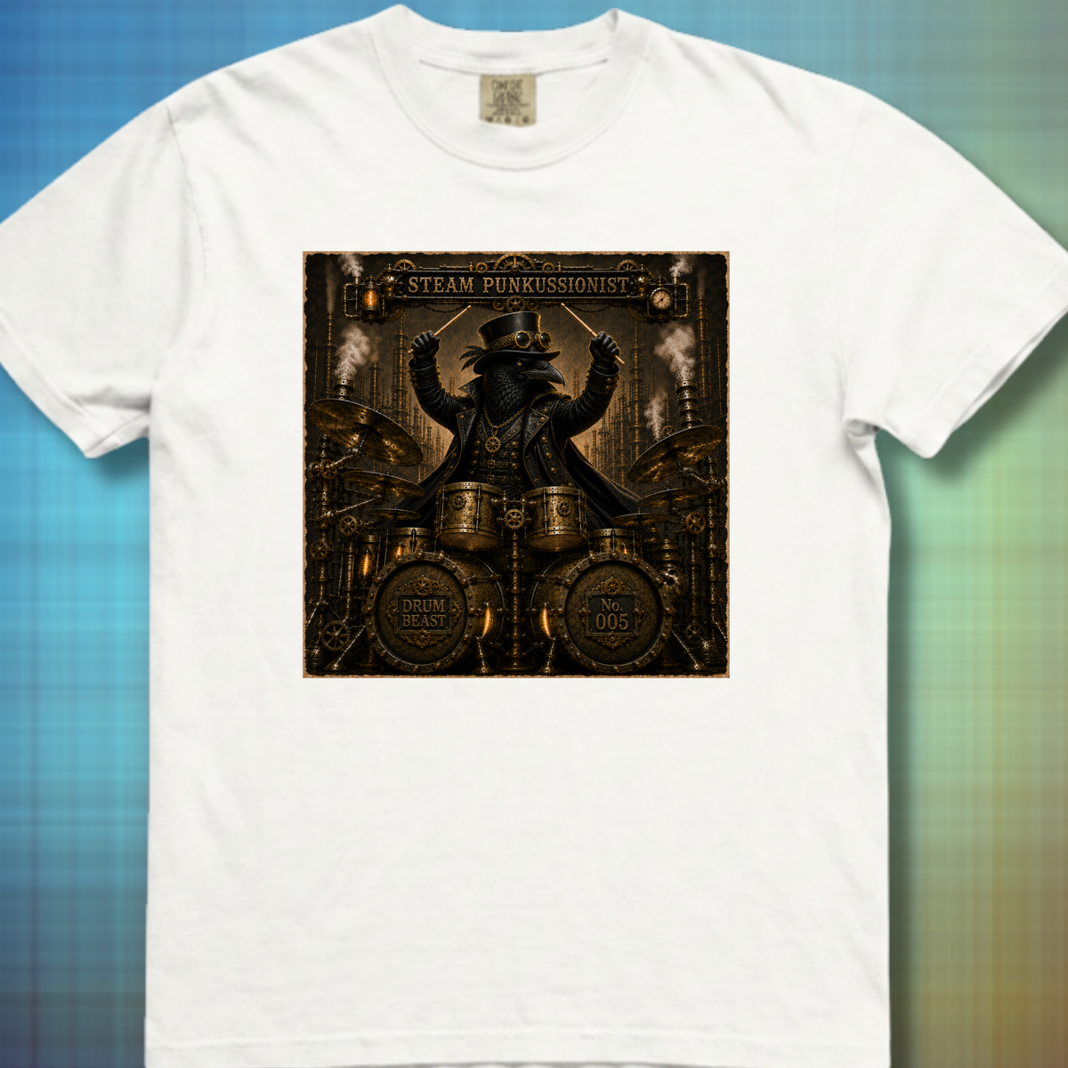 Steam punkussionist (raven) - Premium Tee