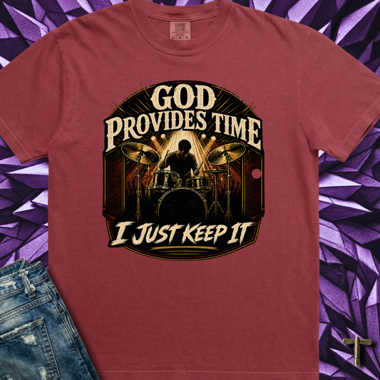 God provides time (maroon/gold) - Premium Tee