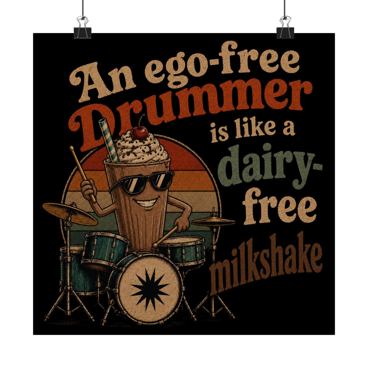 An ego free drummer (milkshake) - Poster