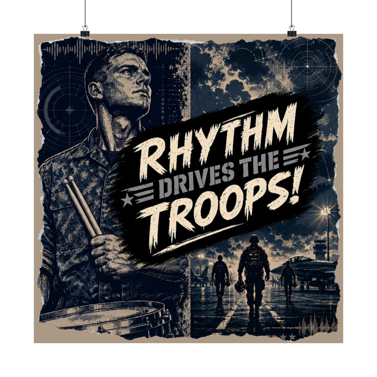Rhythm drives the troops (blue) - Poster